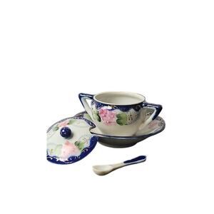 Vintage Japanese Mustard/Jam Pot with Lid and Spoon